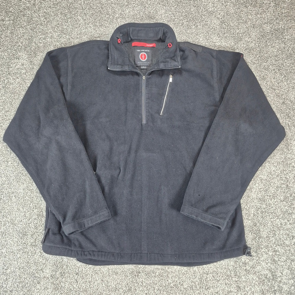 SCOTTeVEST‎ Fleece 1/4 Zip Pullover TEC Jacket Mens Large Black Travel Wear
